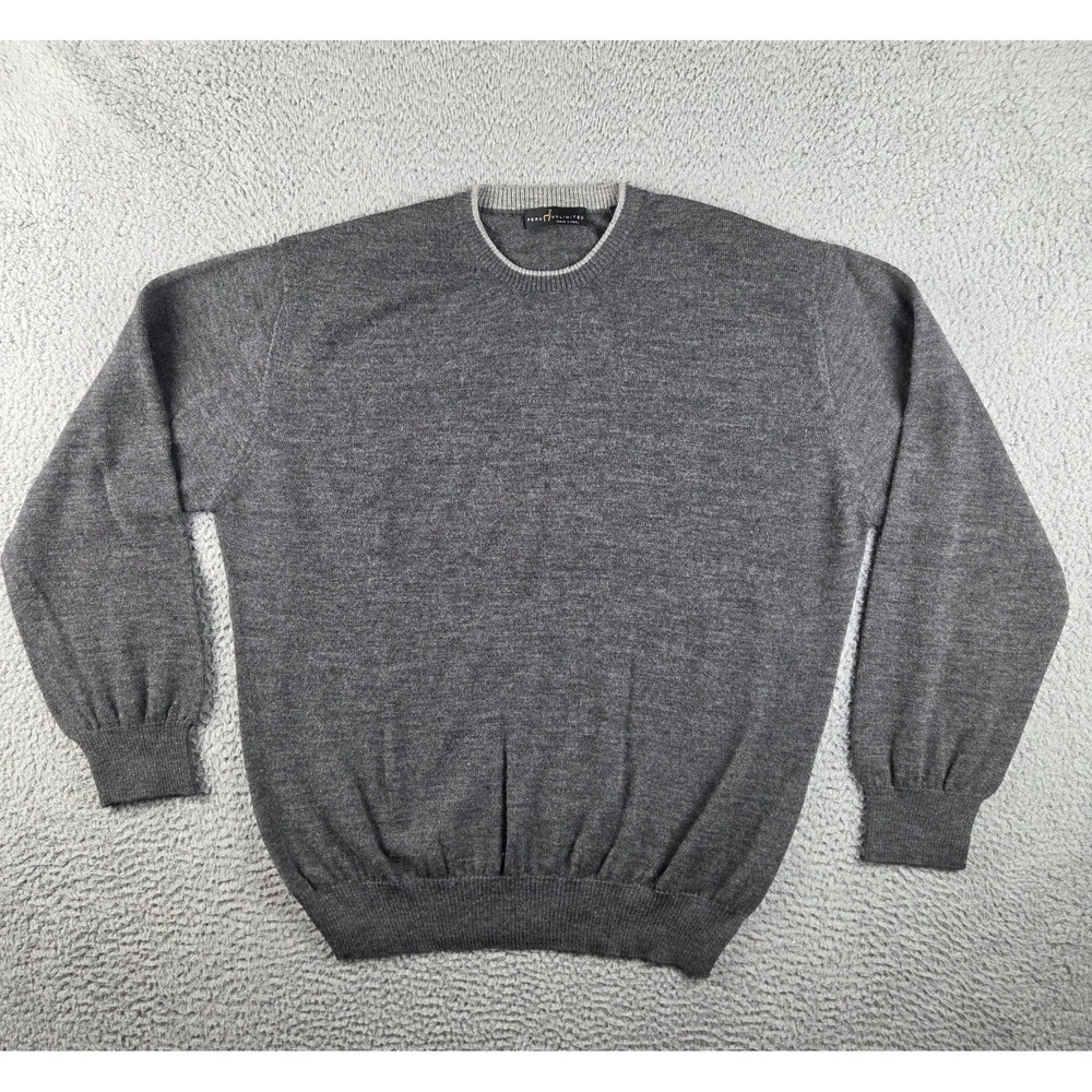 Peru Unlimited Sweater Mens 2XL Gray Baby Alpaca Wool Pullover Made Peru